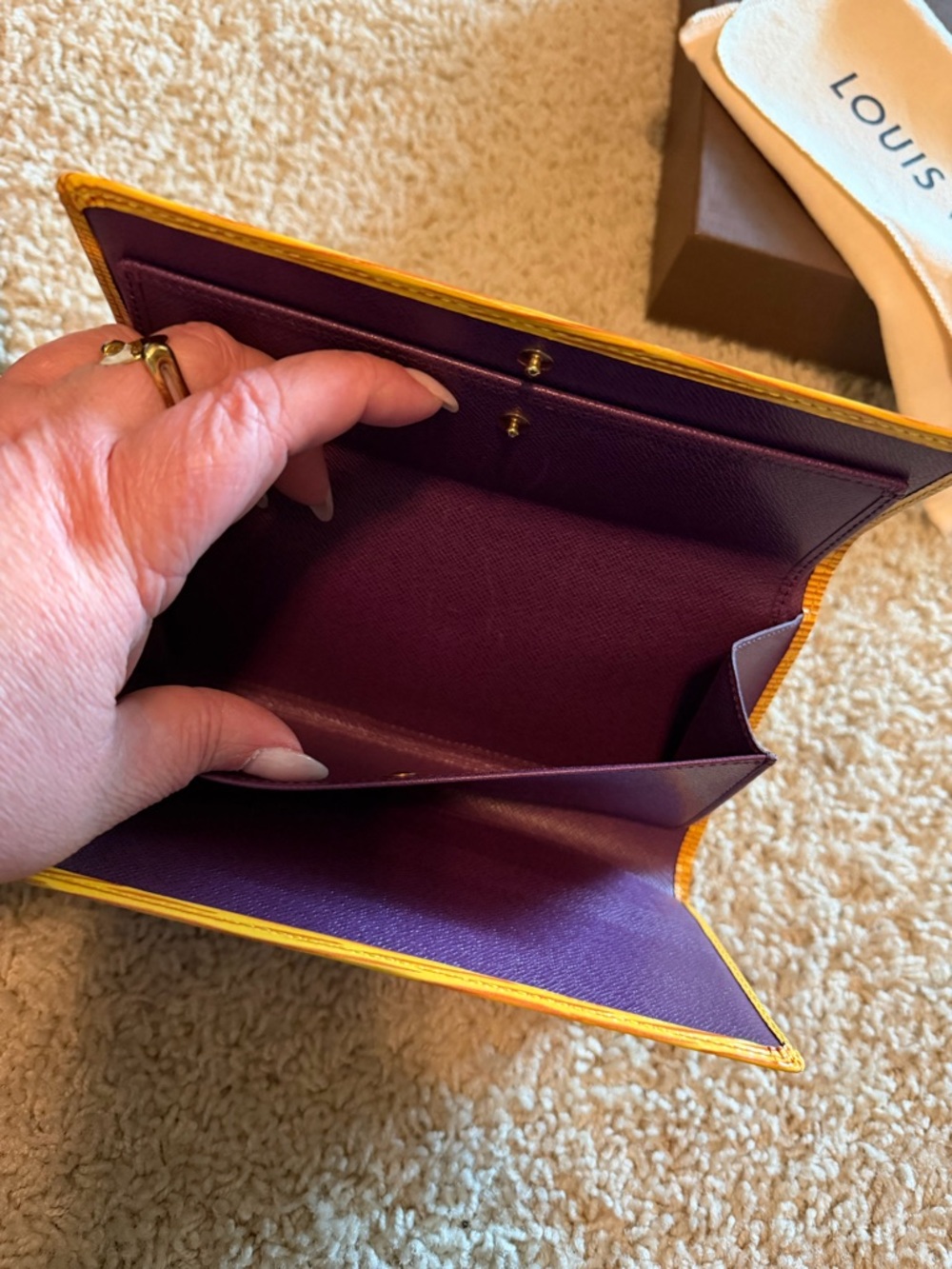 Louis Vuitton Yellow Textured Epi Leather Wallet - Picture 3 of 5